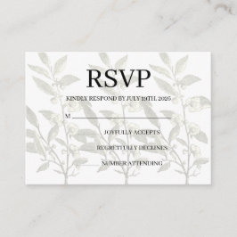 Tarjeta De Recepción Simple Wedding RSVP Enclosure Card