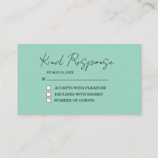 Tarjeta De Recepción Simple Wedding RSVP Enclosure Card
