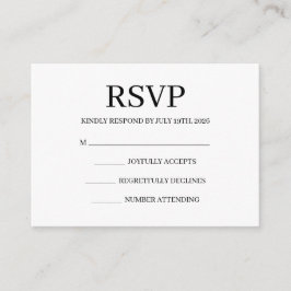 Tarjeta De Recepción Simple Wedding RSVP Enclosure Card