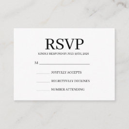 Tarjeta De Recepción Simple Wedding RSVP Enclosure Card