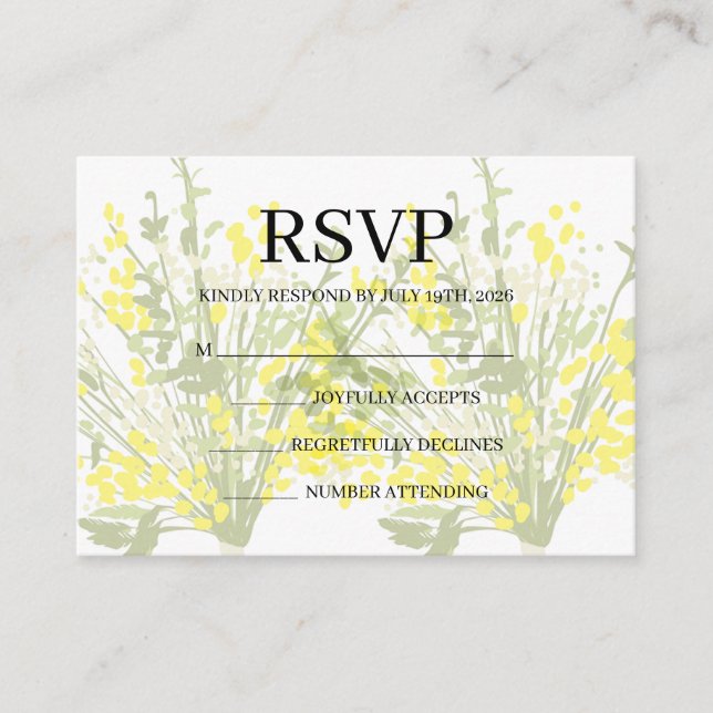 Tarjeta De Recepción Simple Wedding RSVP Enclosure Card (Anverso)