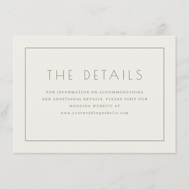 Tarjeta De Recepción Simple White Text Box (Anverso)