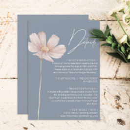 Tarjeta De Recepción Simple Wildflower Boho | Detalle de Boda en Azul P