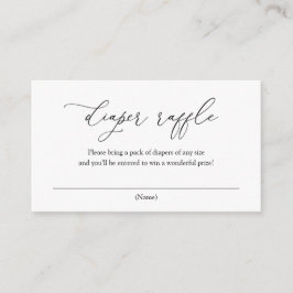 Tarjeta De Recepción Simple y elegante caligrafía Diaper Raffle