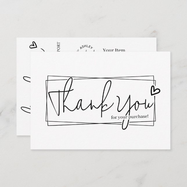 Tarjeta De Recepción Simple y moderno código QR de script, gracias (Anverso / Reverso)