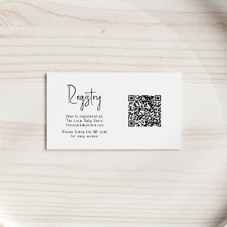 Tarjeta De Recepción Simple y moderno código QR del Registro Neutral de
