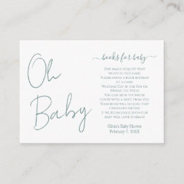 Tarjeta De Recepción Simple y moderno Oh Baby Sage Green Baby Shower