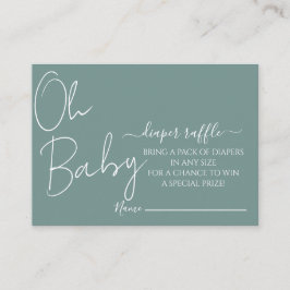 Tarjeta De Recepción Simple y moderno Oh Baby Sage Green Baby Shower