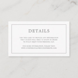 Tarjeta De Recepción Simple y oscuro Monograma Elegante de Gris