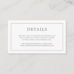 Tarjeta De Recepción Simple y oscuro Monograma Elegante de Gris