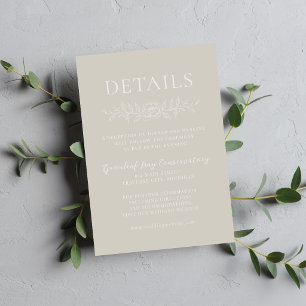 Tarjeta De Recepción Simplicidad Floral 1 Bodas Minimalistas Beige Ostr