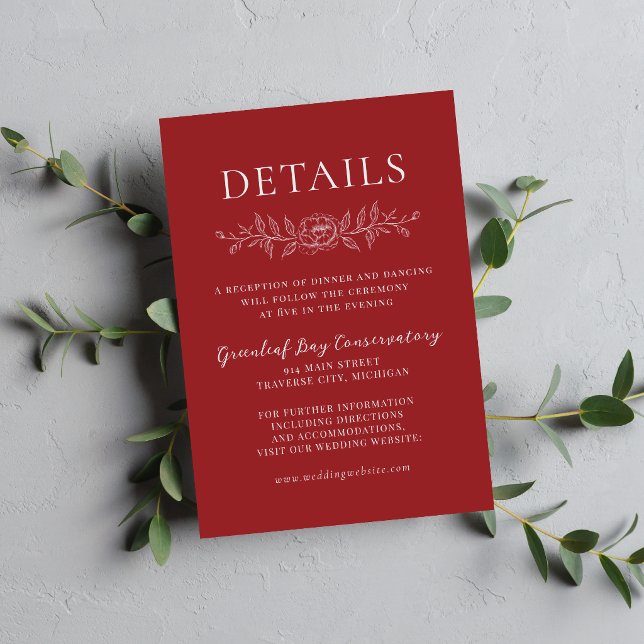Tarjeta De Recepción Simplicidad Floral 1 Bodas Mínimas de Arándano (Subido por el creador)