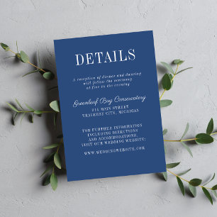 Tarjeta De Recepción Simplicidad Floral 2 Boda Minimalista Azul Verdade