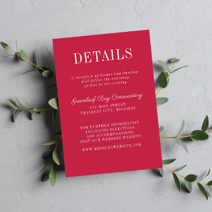 Tarjeta De Recepción Simplicidad Floral 2 Bodas Minimalistas de Frambue