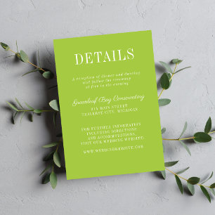 Tarjeta De Recepción Simplicidad Floral 2 Carta Verde Claro Boda Minima
