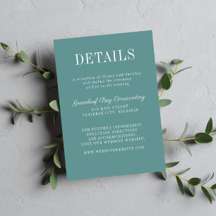 Tarjeta De Recepción Simplicidad Floral 2 Huevo de Pato Boda Minimalist