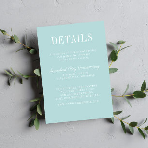 Tarjeta De Recepción Simplicidad Floral 2 Niebla Oceánica Boda Minimali