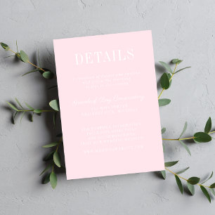Tarjeta De Recepción Simplicidad Floral 2 Primrose Boda Minimalista