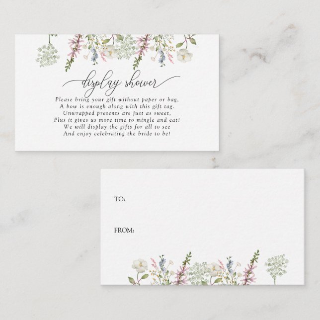 Tarjeta De Recepción Sin ducha de visualización de ajuste | Moda Flor s (Anverso / Reverso)