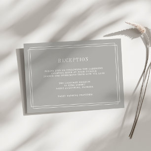 Tarjeta de recepción sin horario   Greige