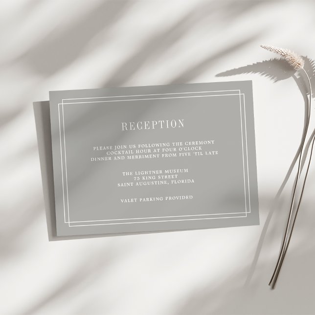 Tarjeta de recepción sin horario | Greige (Subido por el creador)