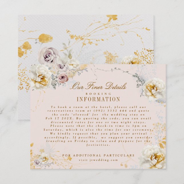 Tarjeta De Recepción sincera corona botánica romántica boda boho (Anverso / Reverso)