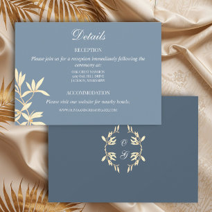 Tarjeta De Recepción Sinfonía floral eterna en Boda azul