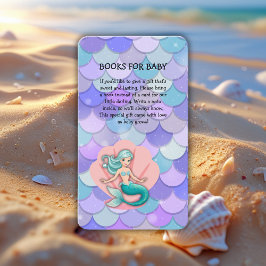 Tarjeta De Recepción Sirena Purpurina morada bajo el mar Baby Shower