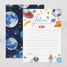 Tarjeta De Recepción Sistema solar espacial | Aviso de Baby Shower de a