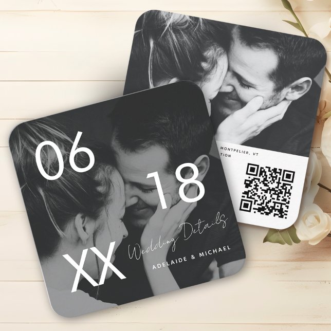 Tarjeta De Recepción Sitio web boda Código QR Matrimonio fotográfico mí (Subido por el creador)