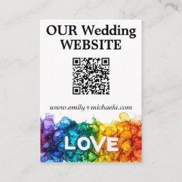 Tarjeta De Recepción 🌈 sitio web Boda de códigos QR LGBTQ pintado con 