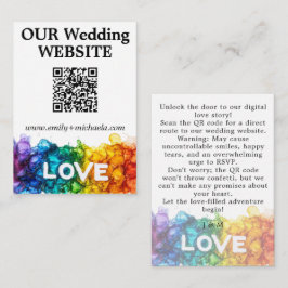 Tarjeta De Recepción 🌈 sitio web Boda de códigos QR LGBTQ pintado con 