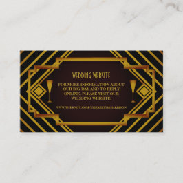 Tarjeta De Recepción Sitio web Boda de Gatsby Gold 2020