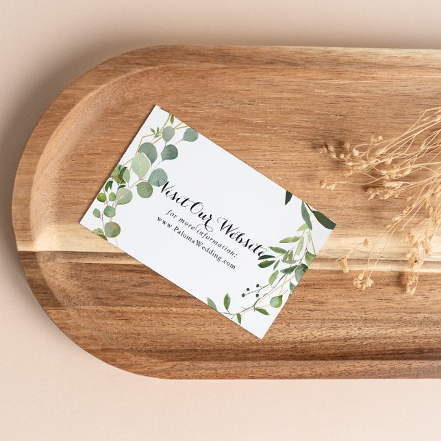 Tarjeta De Recepción Sitio web Boda de hojas verdes tropicales (Subido por el creador)
