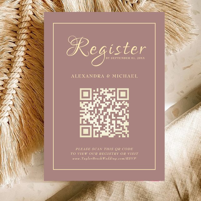 Tarjeta De Recepción Sitio web boda Elegant Gold Typography RSVP (Subido por el creador)