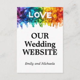 Tarjeta De Recepción 🌈 sitio web Boda LGBTQ pintado con amor