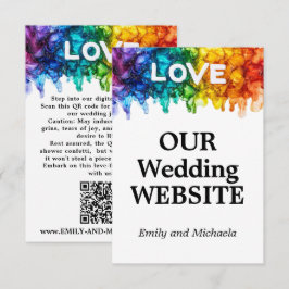Tarjeta De Recepción 🌈 sitio web Boda LGBTQ pintado con amor