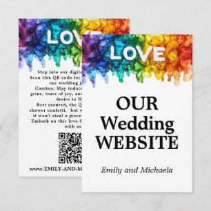 Tarjeta De Recepción 🌈 sitio web Boda LGBTQ pintado con amor