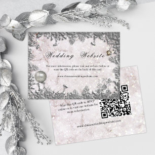 Tarjeta De Recepción Sitio web Boda Navidades de Winter Elegance