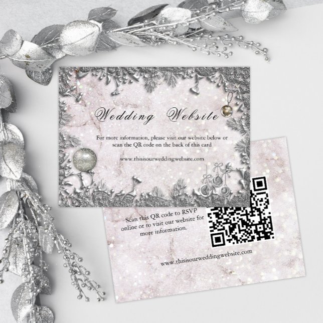 Tarjeta De Recepción Sitio web Boda Navidades de Winter Elegance (Subido por el creador)