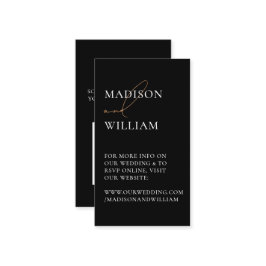 Tarjeta De Recepción Sitio web boda QR Code Black Modern