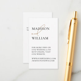 Tarjeta De Recepción Sitio web boda QR Código blanco moderno