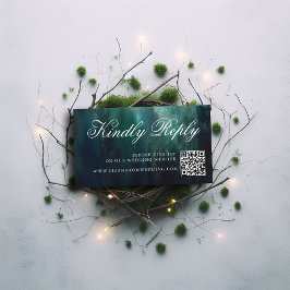 Tarjeta De Recepción Sitio web boda QR Código Encantado Boda Jardín