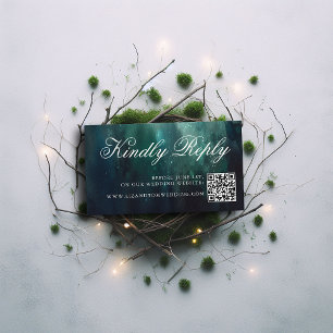 Tarjeta De Recepción Sitio web boda QR Código Encantado Boda Jardín