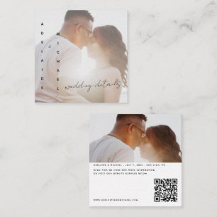 Tarjeta De Recepción Sitio web boda QR Código Foto moderna Boda RSVP