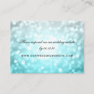 Tarjeta De Recepción Sitio web boda RSVP Beach Ombre Purpurinas Luces