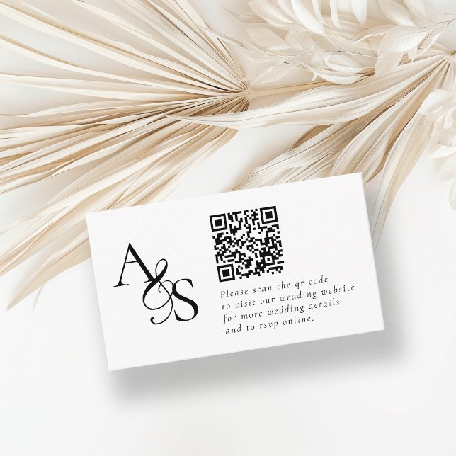 Tarjeta De Recepción Sitio Web boda, RSVP, QR-Code, Elegant, Monograma (Subido por el creador)