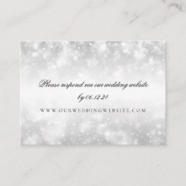 Tarjeta De Recepción Sitio web boda RSVP Silver Shimmer Luces