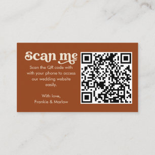 Tarjeta De Recepción Sitio web boda Terracotta Retro RSVP Código QR