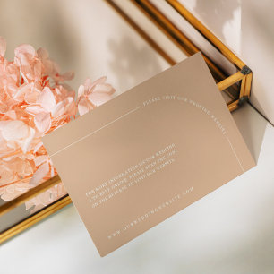 Tarjeta De Recepción Sitio web Boho Minimalista Tan Boda
